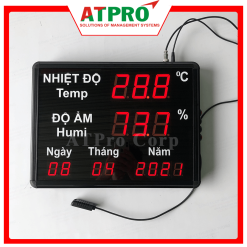 bảng led đo nhiệt độ độ ẩm tích hợp hiển thị thời gian