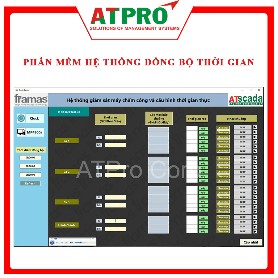 Phần mềm hệ thống đồng bộ thời gian