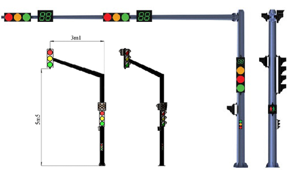 Cột đèn giao thông và cấu tạo của cột đèn giao thông