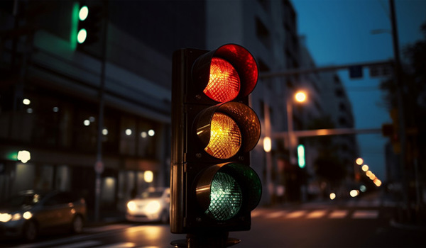 Bộ đèn tín hiệu giao thông chính có 3 màu đỏ - vàng và xanh