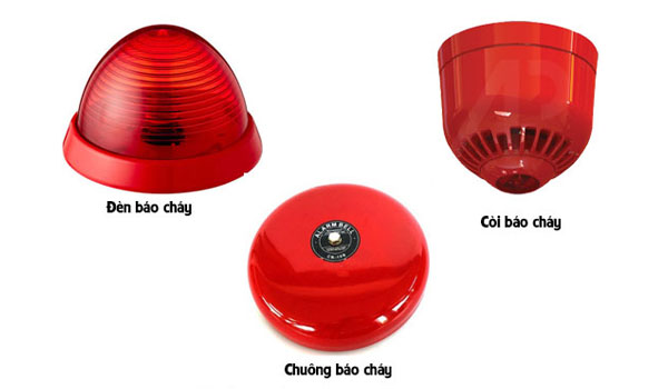Các loại đèn báo cháy, chuông báo cháy được lắp đặt trong khu công nghiệp