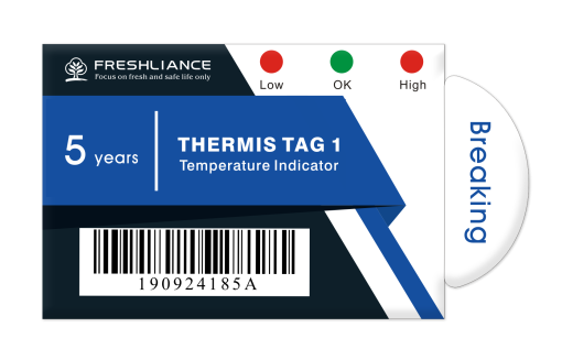 Chỉ báo nhiệt độ dùng một lần Thermis Tag 1