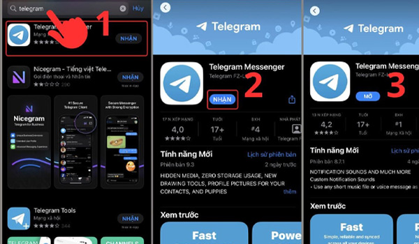 Tải ứng dụng Telegram trên điện thoại chạy hệ điều hành iOS