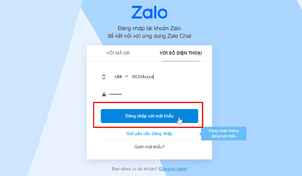 Cách đăng nhập Zalo Web bằng số điện thoại