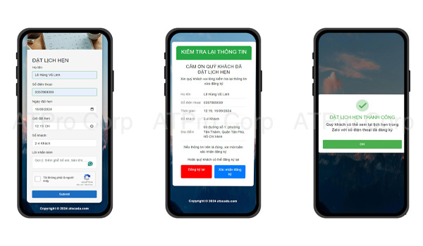 Quy trình đặt lịch hẹn booking online