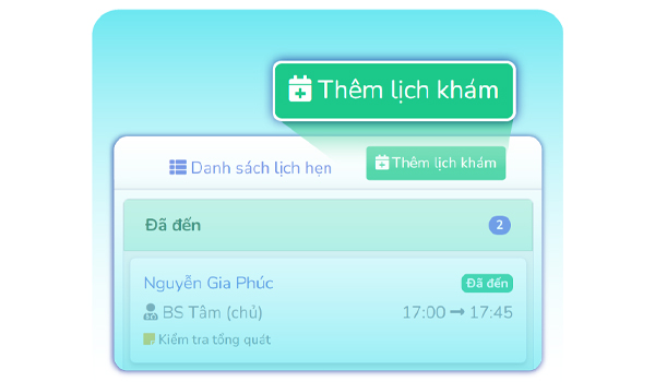 Đặt lịch khám theo khung giờ phù hợp 