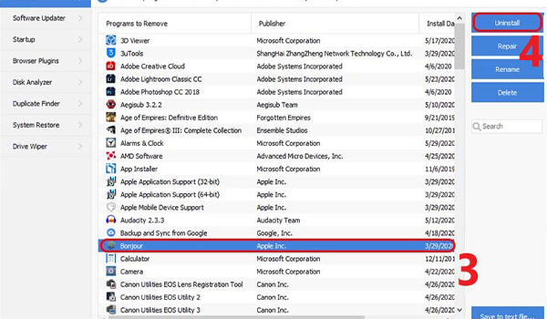 Gỡ bỏ các phần mềm, ứng dụng không sử dụng