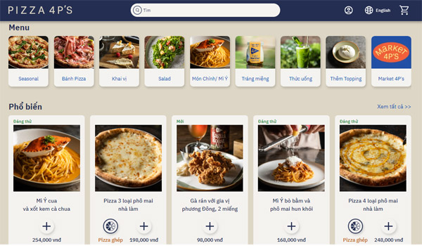 Đặt bàn trực tuyến 24/7 với phần mềm đặt bàn tại Pizza 4P