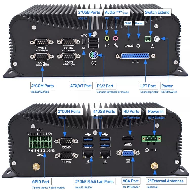 Máy tính công nghiệp Fanless PC chính hãng giá rẻ - G8