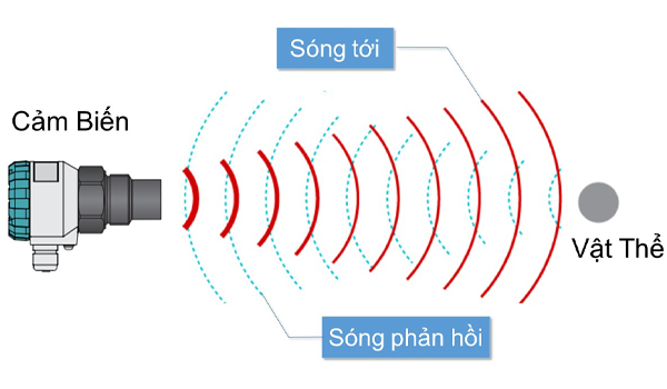 Cảm biến hoạt động dựa trên nguyên lý sóng âm phản xạ trở lại khi gặp vật cản