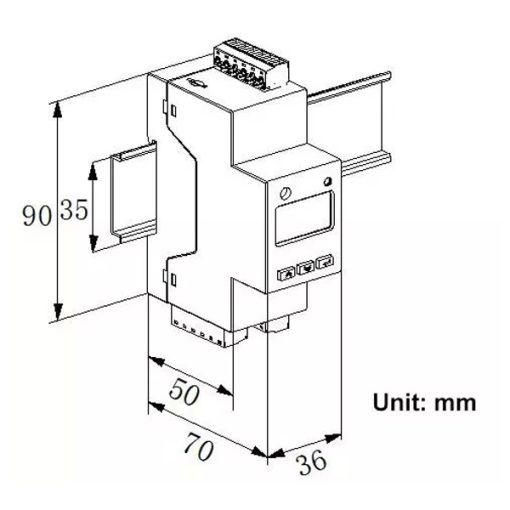 Kích thước đồng hồ điện năng không dây IoT ACREL ADW310