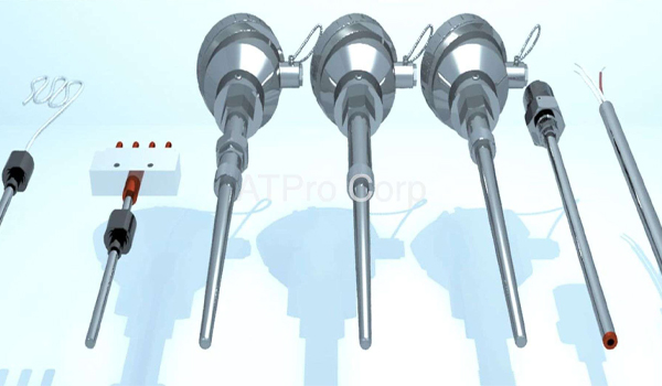 Cảm biến nhiệt điện cặp có dải nhiệt độ đo rộng (-200°C đến >1800°C tuỳ loại)