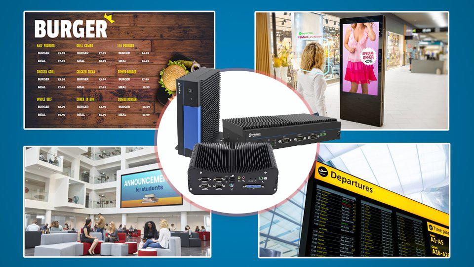 Máy tính mini công nghiệp giải pháp cho biển báo kỹ thuật số, KIOSK và bán lẻ