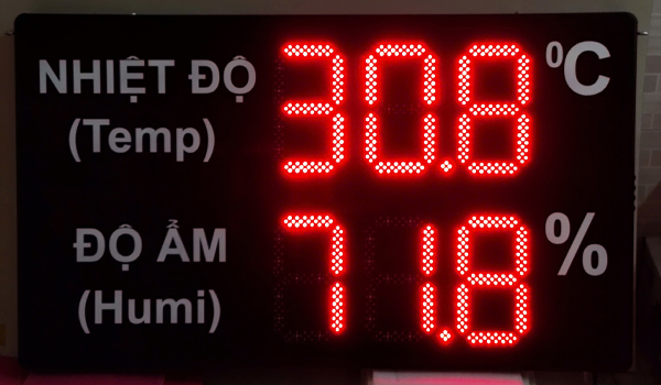 ATPro cung cấp bảng LED giám sát nhiệt độ độ ẩm kết nối RS485 uy tín