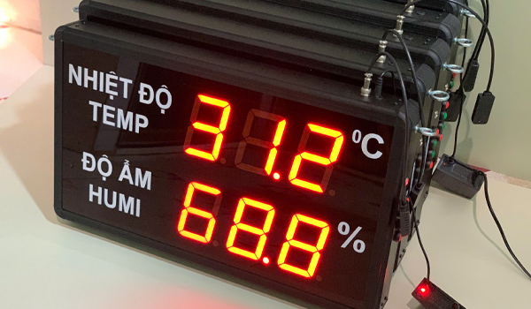 Bảng LED giám sát nhiệt độ độ ẩm kết nối RS485