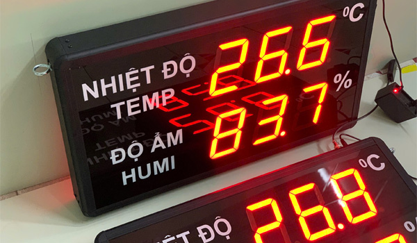 Bảng LED hiển thị nhiệt độ độ ẩm giúp giám sát môi trường làm việc chính xác, nhanh chóng