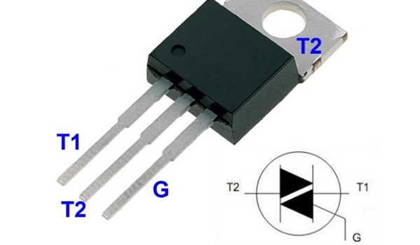 TRIAC là linh kiện bán dẫn công suất, thường có 3 chân MT1, MT2 & Gate