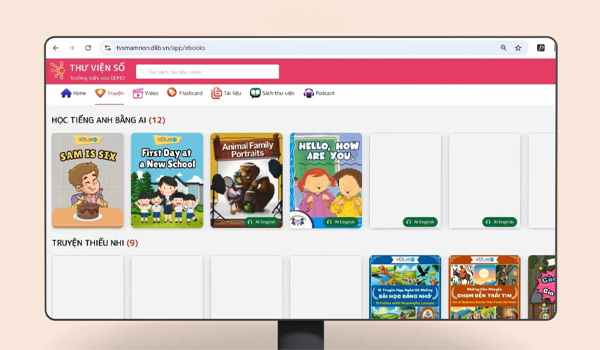 Thư viện số được tích hợp công cụ tìm kiếm thông minh, cho phép người dùng tìm kiếm nhanh chóng