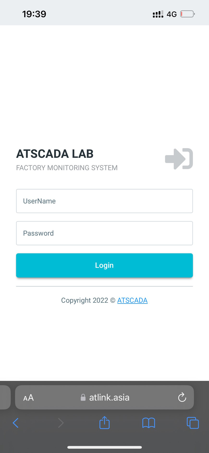 Giao diện đăng nhập phần mềm trên điện thoại
