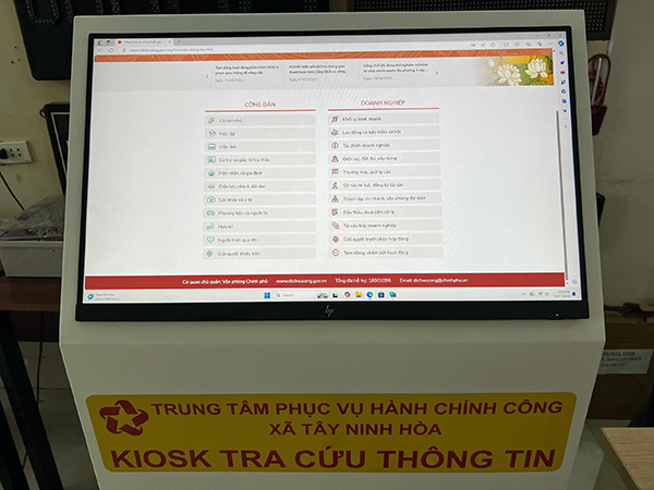 Hệ thống xếp hàng tự động - TTPVHCC xã Tây Ninh Hoà