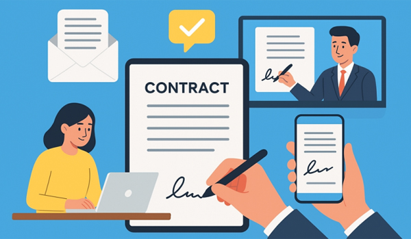 Hợp đồng điện tử được thiết lập, gửi, nhận & lưu trữ bằng phương tiện điện tử