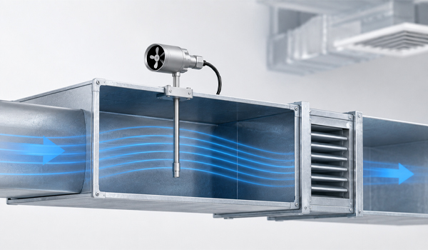 Cảm biến gió trong hệ thống HVAC thường được lắp đặt tại đường ống gió, cửa cấp gió,...