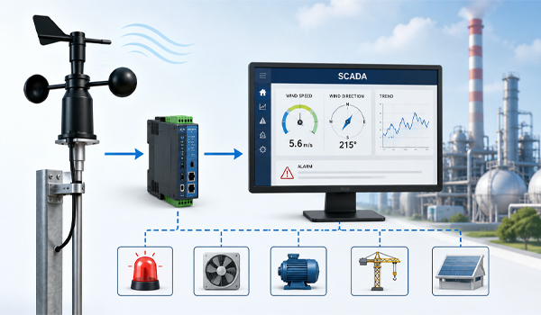 Cảm biến gió trong hệ thống SCADA và tự động hóa công nghiệp