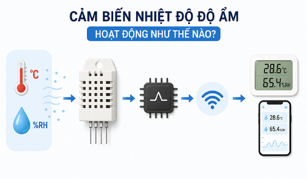 Cảm biến nhiệt độ độ ẩm hoạt động như thế nào?