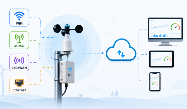 Các công nghệ kết nối phổ biến trong hệ thống giám sát tốc độ gió từ xa bằng IoT