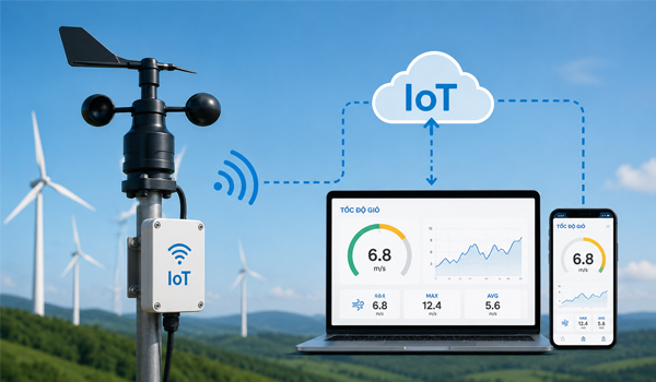 Giải pháp giám sát tốc độ gió từ xa bằng IoT