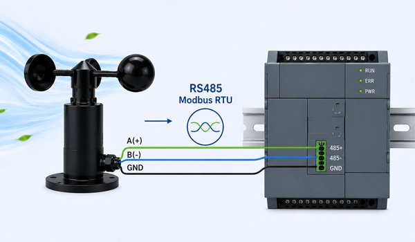 Kết nối cảm biến gió với PLC bằng chuẩn tín hiệu RS485 Modbus RTU