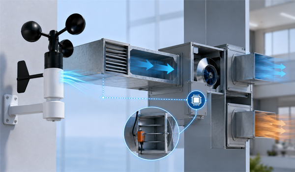 Cảm biến gió giúp kiểm soát lưu lượng không khí trong hệ thống HVAC