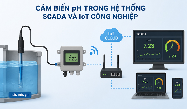 Cảm biến pH trong hệ thống SCADA và IoT công nghiệp
