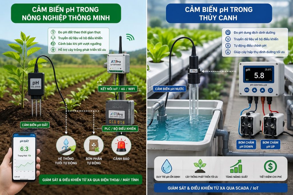 Cảm biến pH trong nông nghiệp thông minh và thủy canh