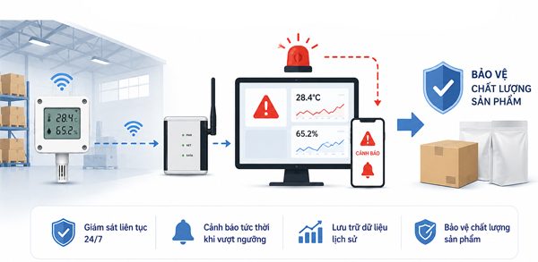 Hệ thống cảnh báo giúp đảm bảo chất lượng sản phẩm, giảm tỷ lệ hàng lỗi