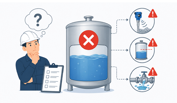 Không xác định đúng đặc tính môi chất dẫn đến chọn sai loại cảm biến mức