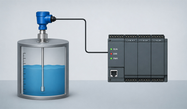 Kết nối cảm biến mức với PLC