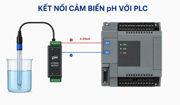 Kết nối cảm biến pH với PLC