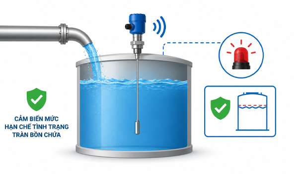 Cảm biến mức hạn chế tình trạng tràn bồn chứa
