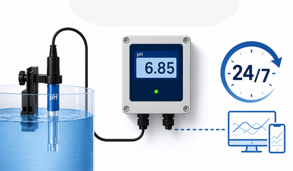 Cảm biến pH tự động có khả năng hoạt động liên tục 24/7