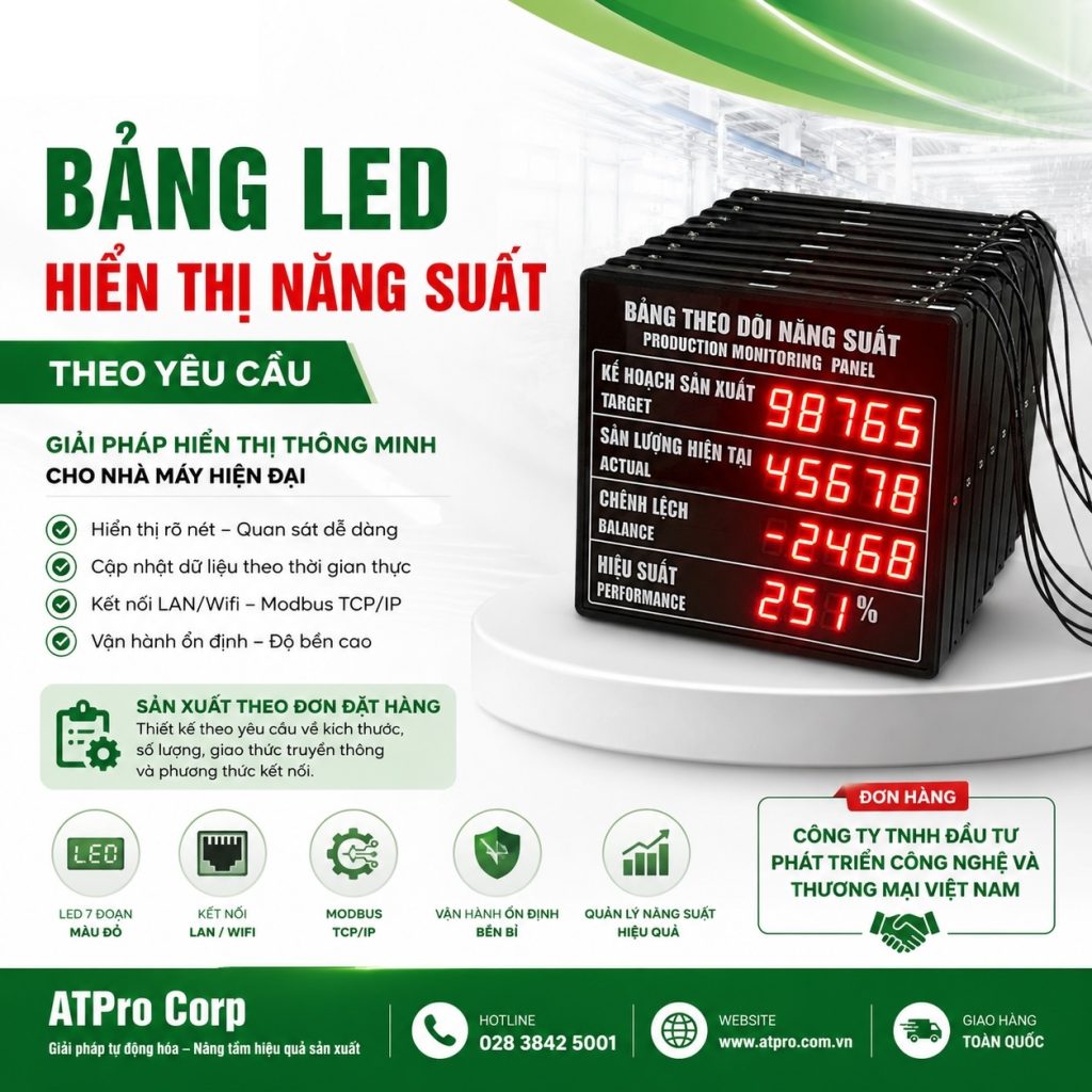 Bảng led hiển thị năng suất tại nhà máy