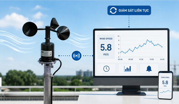Cảm biến hỗ trợ giám sát tốc độ gió liên tục