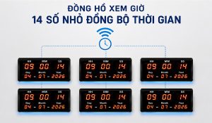 Đồng hồ xem giờ 14 số nhỏ đồng bộ thời gian - Cty Đạt Vi Phú