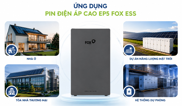 Ứng dụng của pin điện áp cao EP5 Fox ESS trong thực tế