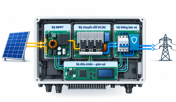 Cấu tạo của biến tần On Grid