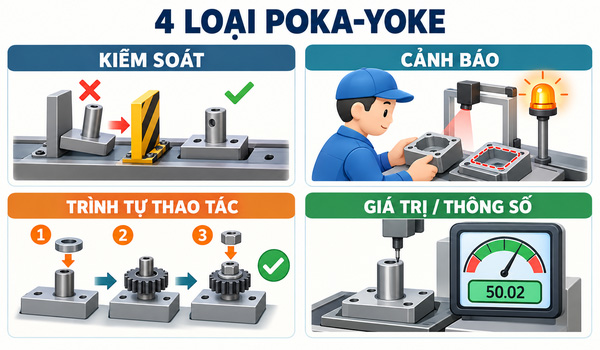 Các loại Poka-yoke phổ biến trong sản xuất