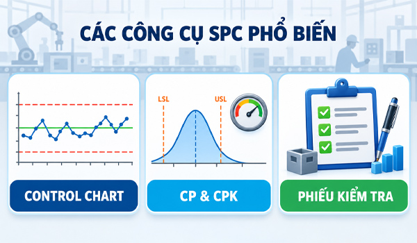 Doanh nghiệp có thể kết hợp nhiều công cụ khác nhau để kiểm soát chất lượng