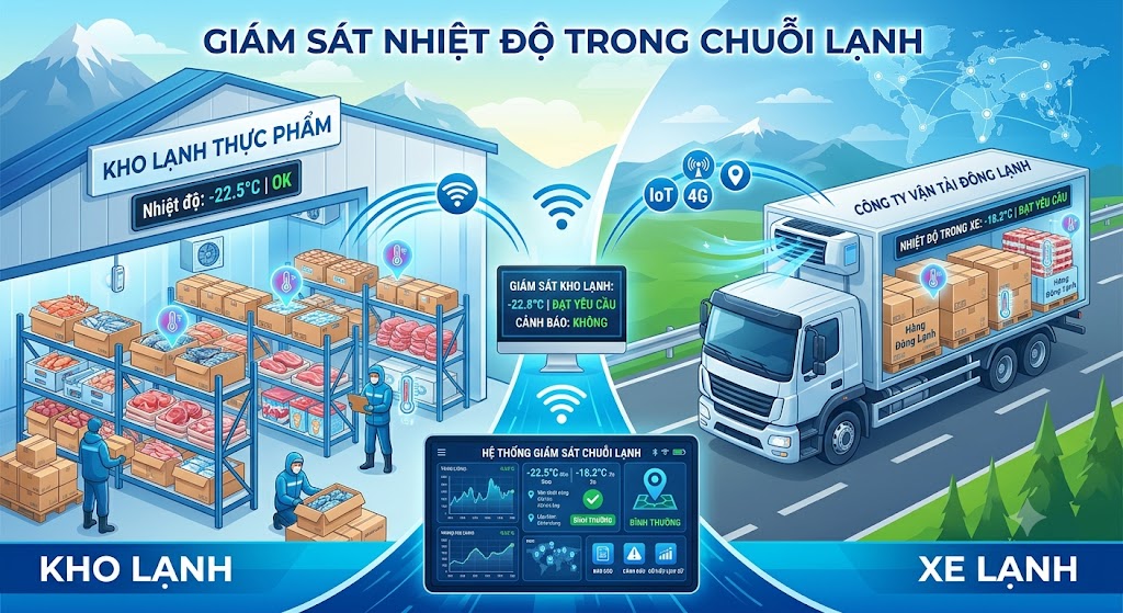 Giám sát nhiệt độ trong chuỗi lạnh - kho lạnh - xe lạnh