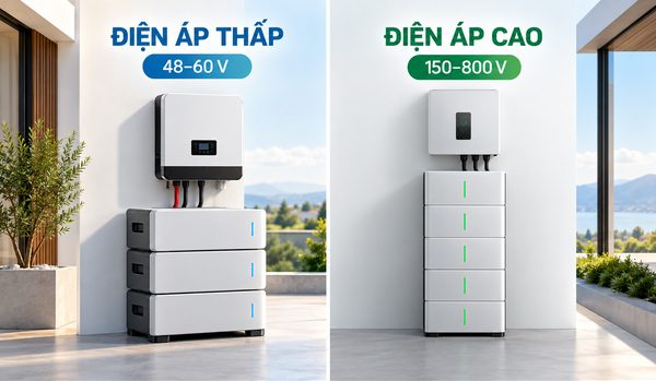 Điện áp hoạt động của pin lưu trữ điện áp thấp & điện áp cao khác nhau